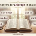 synonyms for although in an essay