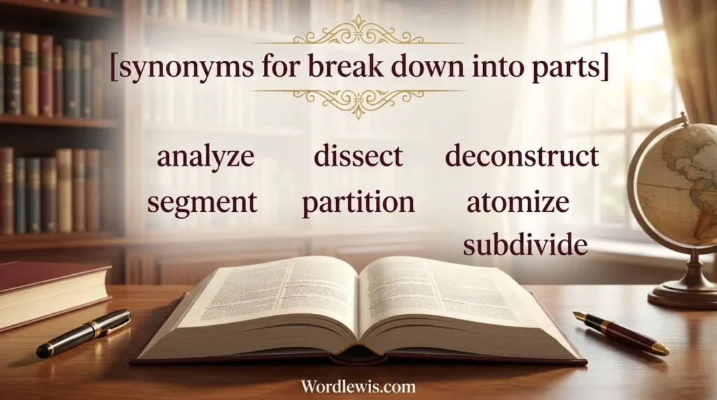 synonyms for break down into parts