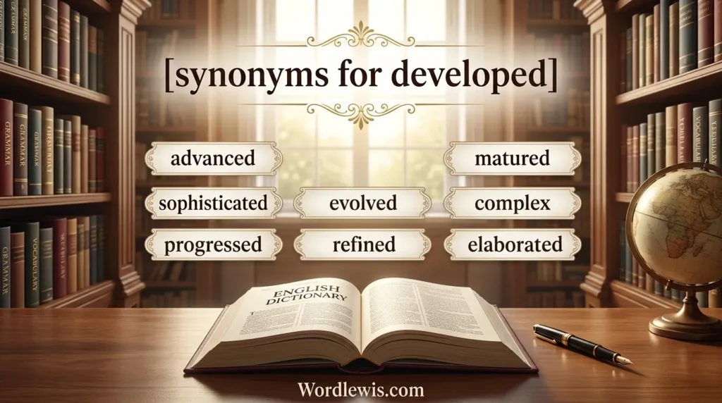 synonyms for developed