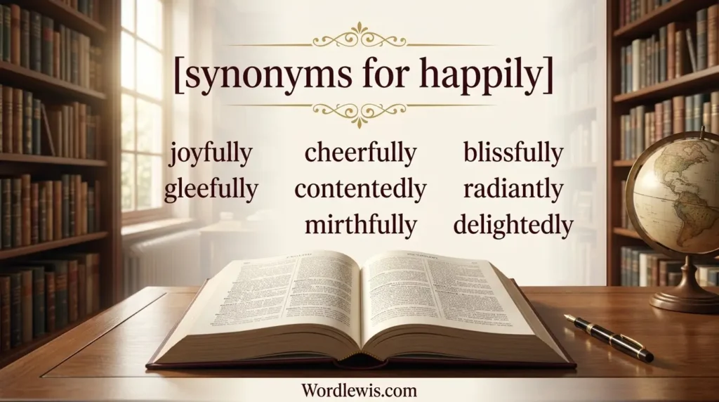 synonyms for happily