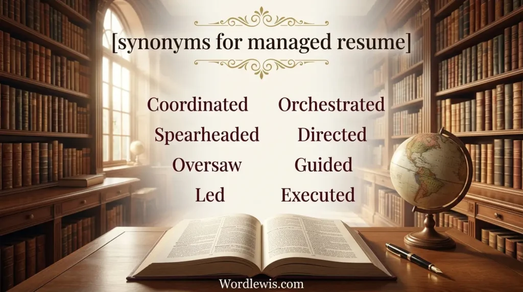 synonyms for managed resume