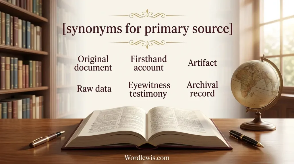 synonyms for primary source