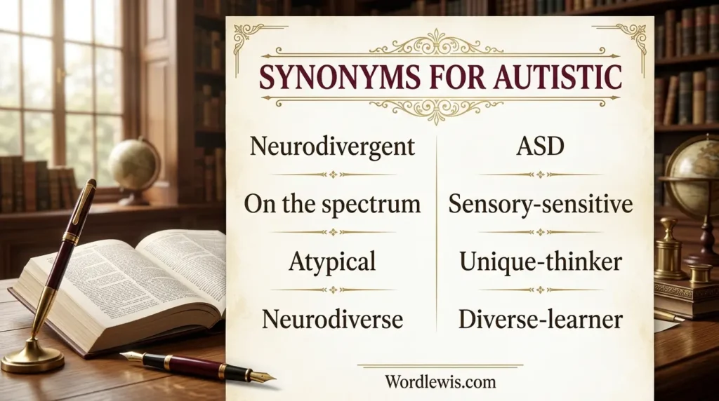 synonyms for autistic