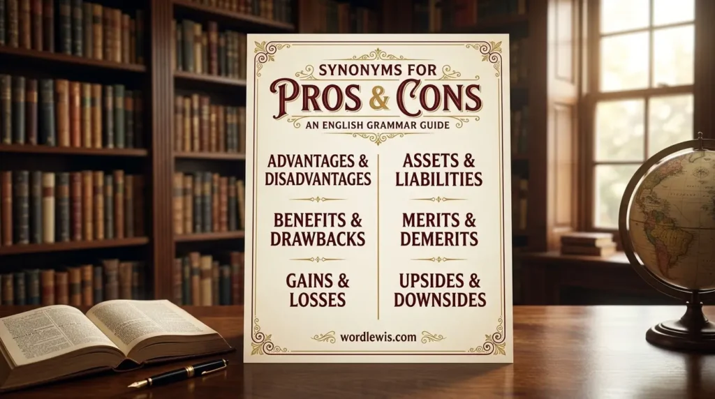 synonyms for pros and cons