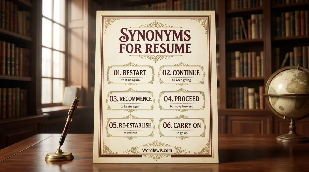synonyms for resume